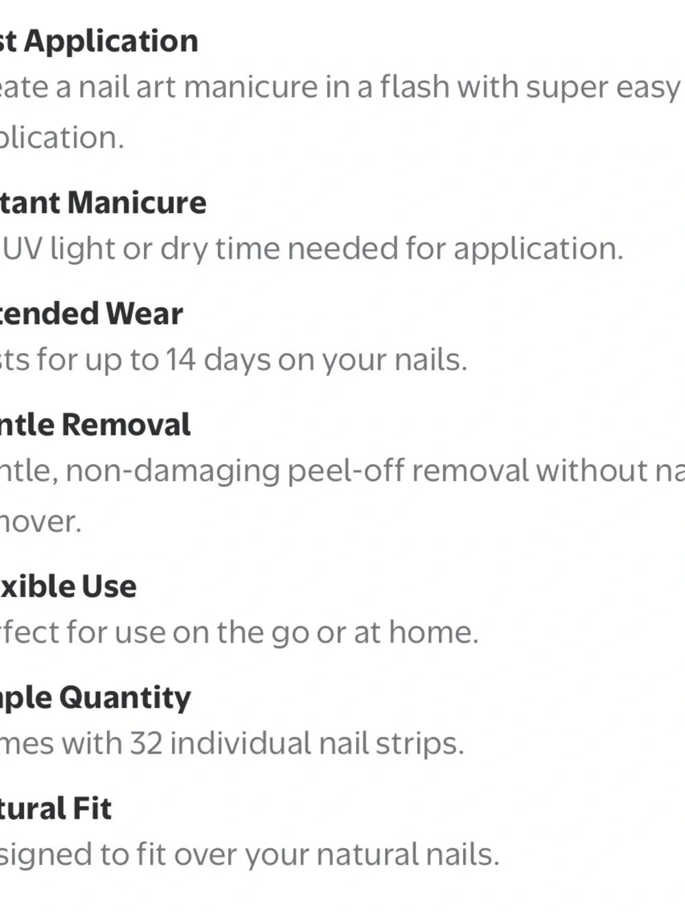 Sally Hansen Black Glitter Press-On Nail Strips
